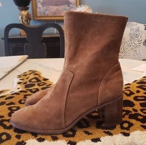 J. Jill Brown Zip-up Block Heel Size 10 NWOT